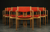 Albin Johansson. Set of eight oak armchairs (8)