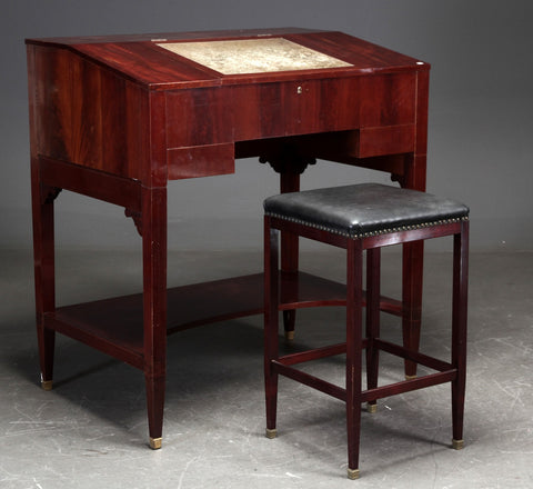 High mahogany desk.