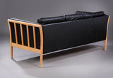 Black Leather Sofa featuring Beech Frame