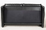 Vico Magistretti, 2-seater sofas and one chair model Maralunga in black leather for Cassina (2)