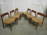 Niels O. Moller Teak Dining Chairs, Model 75