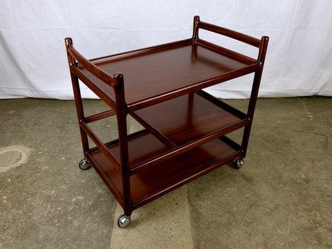 Johannes Andersen Rosewood/Mahogany Tea Trolley/Bar Cart