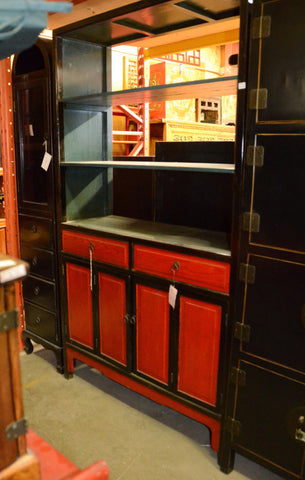 Oriental Red / Black Bookcase