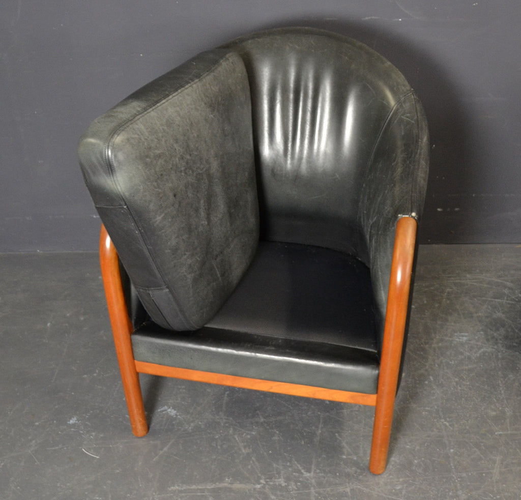 MOGENS HANSEN 2 leather TUB CHAIRS | Mostly Danish Furniture Ottawa