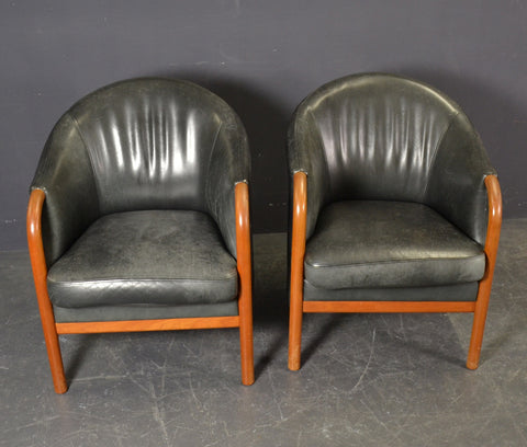 MOGENS HANSEN 2 leather TUB CHAIRS