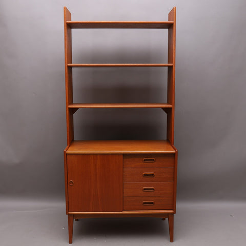 BOOK SHELF, teak, mid-20th century.