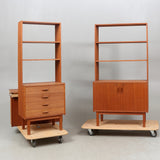 TEAK BOOK SHELF, 3 sections, second half of the 20th century