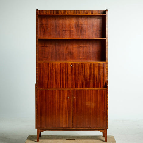 TEAK BOOK CASE, SECRETARY, and CABINET combination, about the middle of the 20th century,