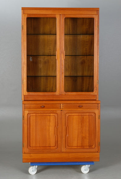 Solid teak front glass Display cabinet