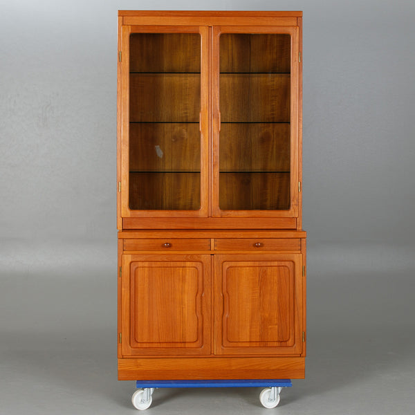 Solid teak front glass Display cabinet