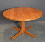 EXTENDABLE  Large Round SOLID TEAK DINING TABLE.