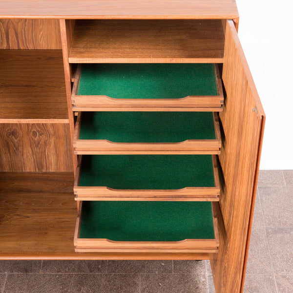 GV Møbler, Solid Teak highboard / cabinet, Denmark, 1960s.