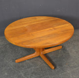 SOLID TEAK ROUND COFFEE TABLE.*