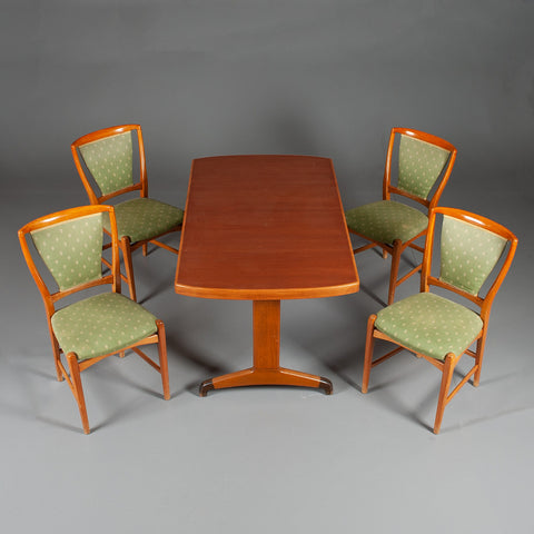 AB WESTBERGS MÖBLER. Attributed to. Dining group table, teak top and oak frame, mid 1900s.