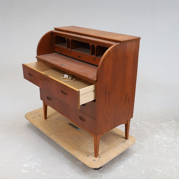 Cylinder  top SECRETARY DESK , Teak, Swedish.