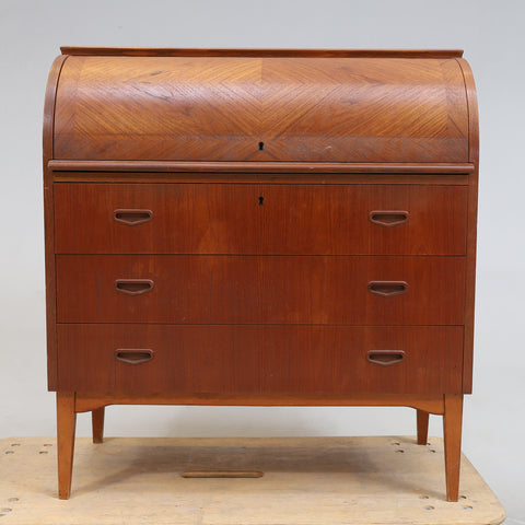 Cylinder  top SECRETARY DESK , Teak, Swedish.