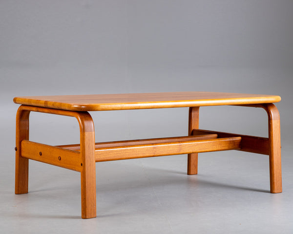 Solid teak coffee table. Denmark, mid-century design.