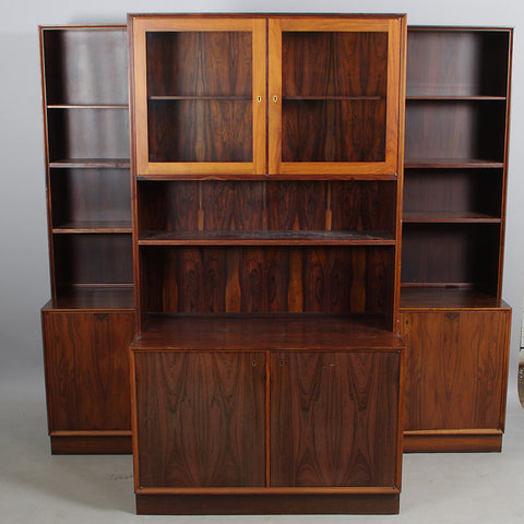 ROSEWOOD BOOK SHELF, 3 sections, jacaranda, Torbjörn Afdal, Bruksbo, Nesjestranda Møbelfabrikk