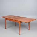 NIELS BACH. Glostrup, SOLID TEAK dining table with leaves, teak, 1970s, Denmark.