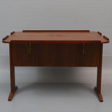 Teak folding down Dining table with internal storage. TABLE,.