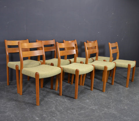 8 massive Solid teak chairs by ECM Mobler