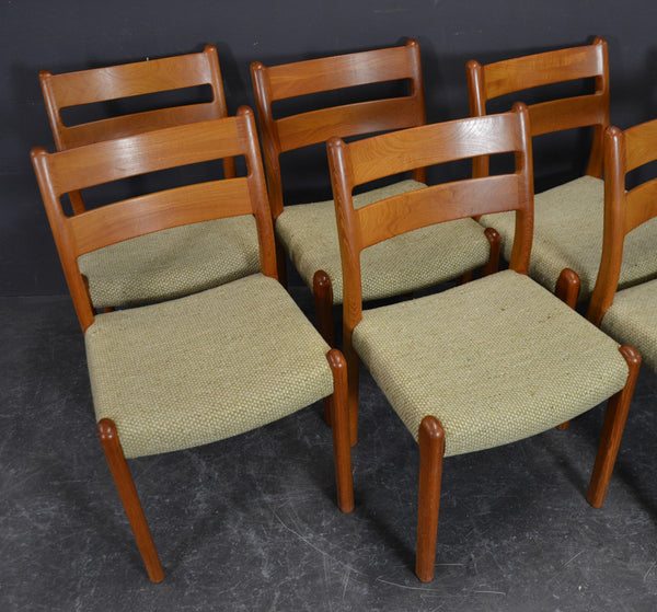 8 massive Solid teak chairs by ECM Mobler