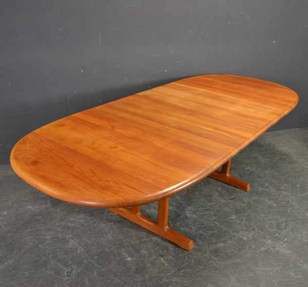 LARGE Solid Teak DINING TABLE WITH 2 leaves.