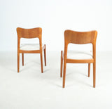NIELS KOEFOED. Pair of solid teak chairs.