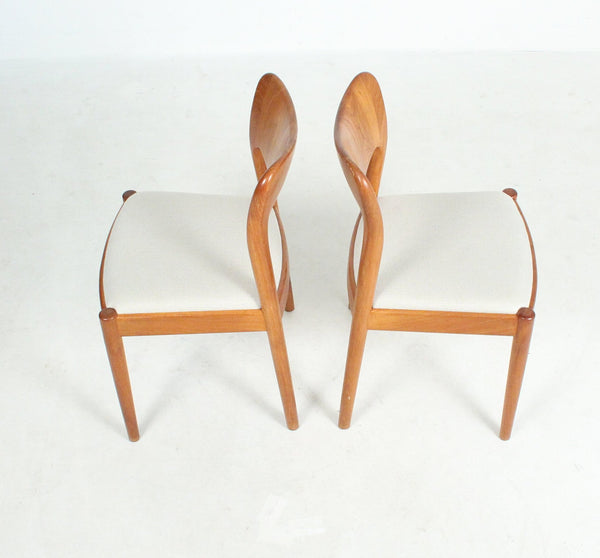 NIELS KOEFOED. Pair of solid teak chairs.