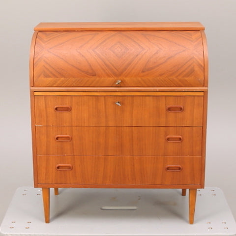 Teak roll top desk 1960s.