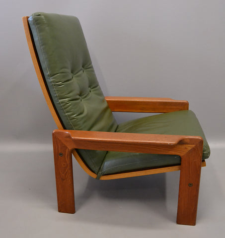 Solid Teak LEATHER ARMCHAIR DENMARK.