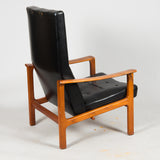 ARMCHAIR, teak / artificial leather, adjustable.