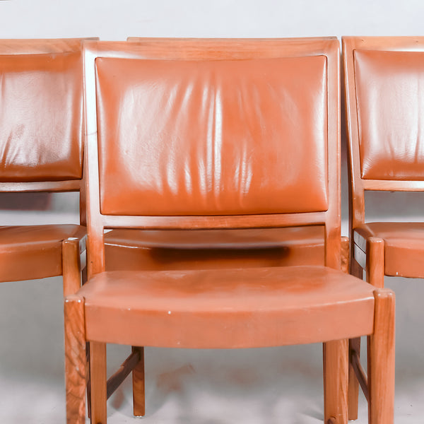 4 Teak/Leather chairs by Skaraborgs Möbelindustri AB, Tibro, 1960s.