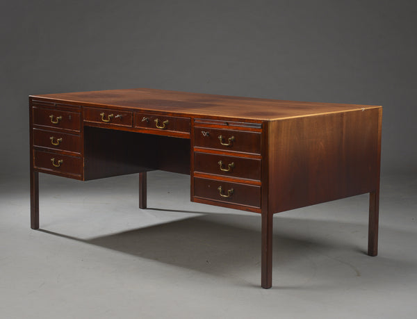 Gorgeous  Double pedestal Mahogany Desk, Danish