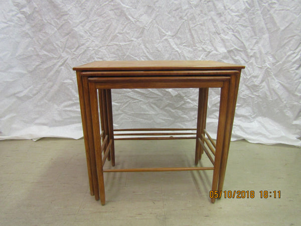 Greta Jalk teak nesting tables manufactured by Jeppesens Mobelfabrik A/S Denmark.