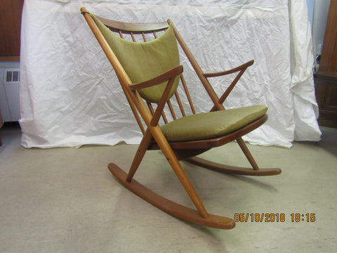 Teak Rocking Chair by Frank Reenskaug for Bramin Mobler Denmark